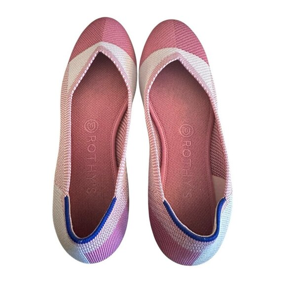 Rothy's Limited Edition Pink Captoe Flats Breast Cancer Awareness Retired Sz 8.5 - Picture 3 of 8